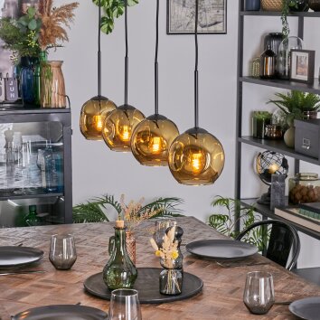 Ripoll Suspension, Boule lumineuse, Suspension Or, 4 lumières