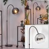 Koyoto Lampadaire Chrome, Noir, 1 lumière