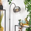 Koyoto Lampadaire Chrome, Noir, 1 lumière