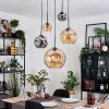 Ripoll Suspension, Boule lumineuse, Suspension grappe Ambre, Fumé, 5 lumières