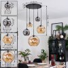 Ripoll Suspension, Boule lumineuse, Suspension grappe Ambre, Fumé, 5 lumières