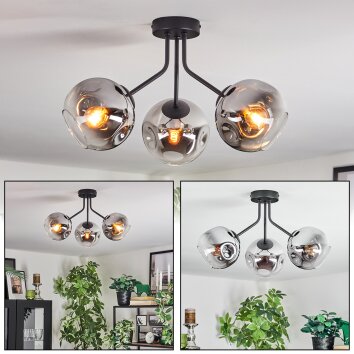 Ripoll Plafonnier, Boule lumineuse Chrome, Clair, Fumé, 3 lumières Ripoll Plafonnier, Boule lumineuse Chrome, Clair, Fumé, 3 lumières