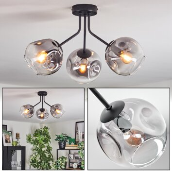 Ripoll Plafonnier, Boule lumineuse Clair, Fumé, 3 lumières Ripoll Plafonnier, Boule lumineuse Clair, Fumé, 3 lumières
