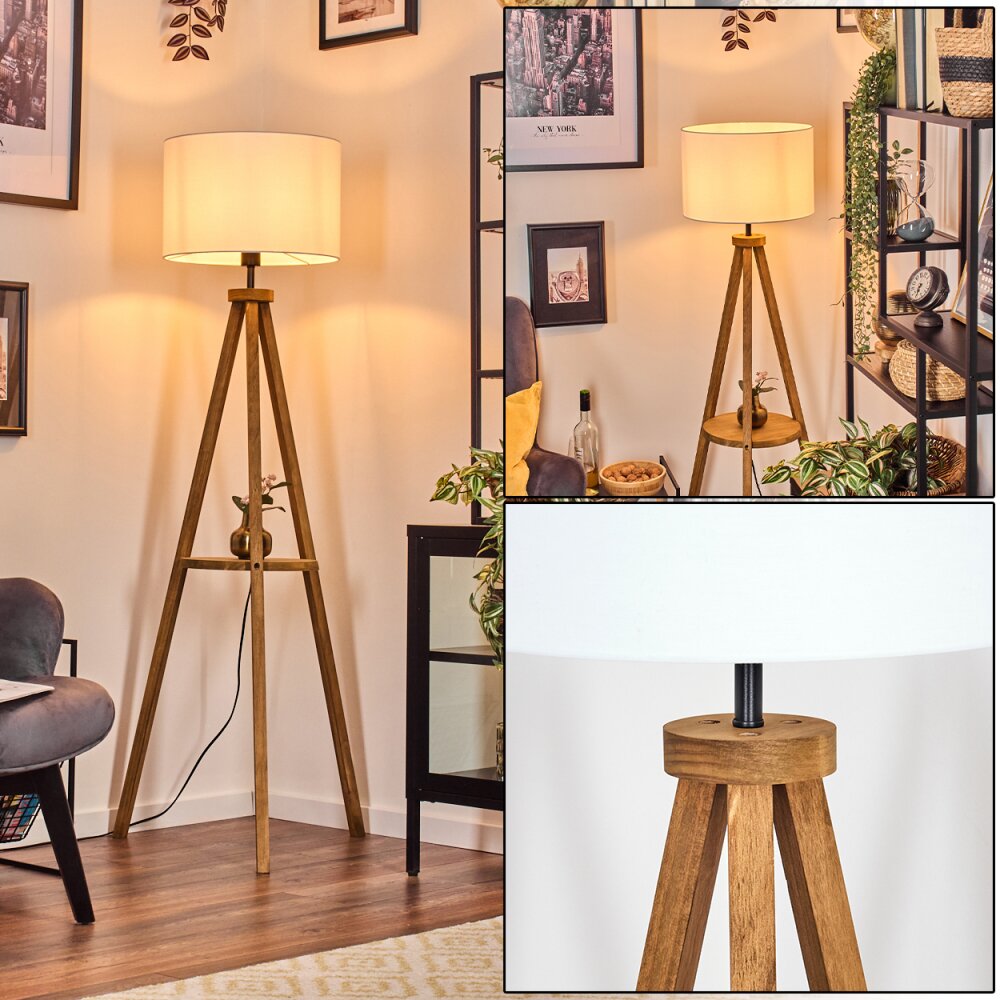 Soungou Lampadaire Bois foncé, Noir, 1 lumière main product photo