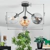 Gastor Plafonnier, Boule lumineuse 42 cm Ambre, Clair, Fumé, 3 lumières
