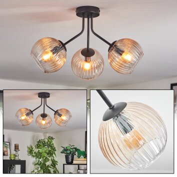 Koyoto Plafonnier, Boule lumineuse Ambre, Clair, 3 lumières