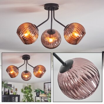 Koyoto Plafonnier, Boule lumineuse Cuivré, 3 lumières