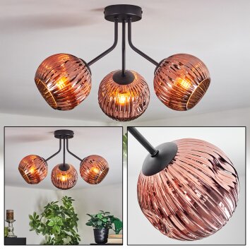 Ripoll Plafonnier, Boule lumineuse Cuivré, 3 lumières