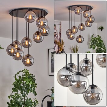 Gastor Plafonnier, Boule lumineuse Fumé, 9 lumières