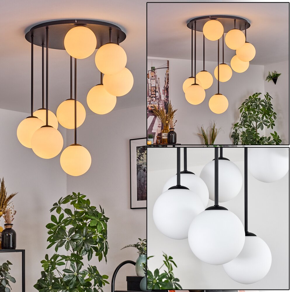 Gastor Plafonnier, Boule lumineuse Blanc, 9 lumières main product photo