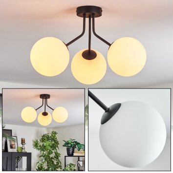 Gastor Plafonnier, Boule lumineuse Blanc, 3 lumières