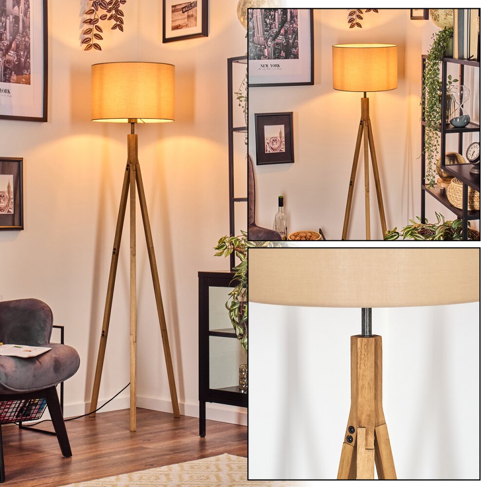 Soungou Lampadaire Écru, Nickel mat, 1 lumière main product photo