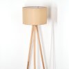 Soungou Lampadaire Bois clair, Blanc, 1 lumière