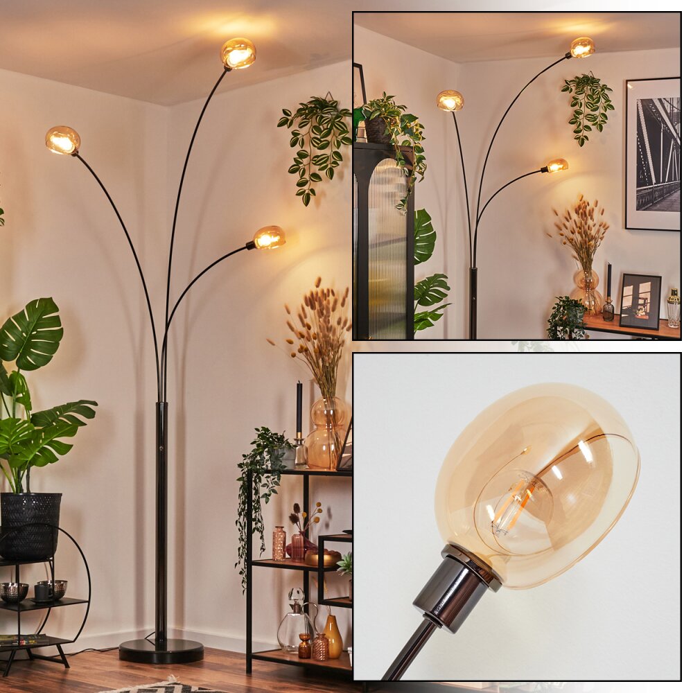 Nikkala Lampadaire Chrome, Noir, 3 lumières main product photo