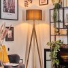 Soungou Lampadaire Écru, Nickel mat, 1 lumière