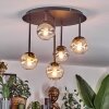 Chehalis Plafonnier, Boule lumineuse Ambre, Clair, Fumé, 5 lumières