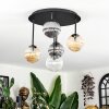 Chehalis Plafonnier, Boule lumineuse Ambre, Clair, Fumé, 5 lumières
