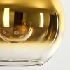 Koyoto Suspension, Boule lumineuse, Suspension Or, Noir, 1 lumière