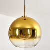Koyoto Suspension, Boule lumineuse, Suspension Or, Noir, 1 lumière