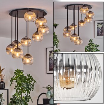 Koyoto Plafonnier, Boule lumineuse 57 cm Clair, Fumé, 9 lumières