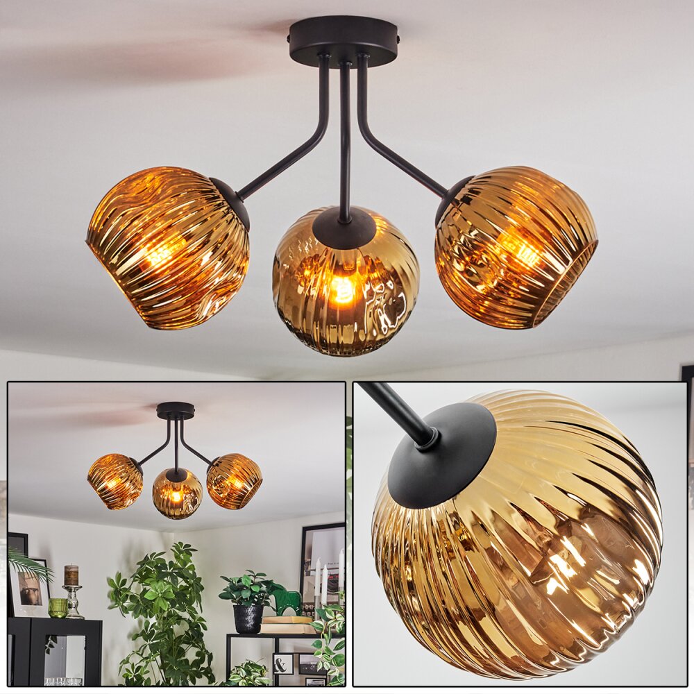 Ripoll Plafonnier, Boule lumineuse Or, 3 lumières main product photo