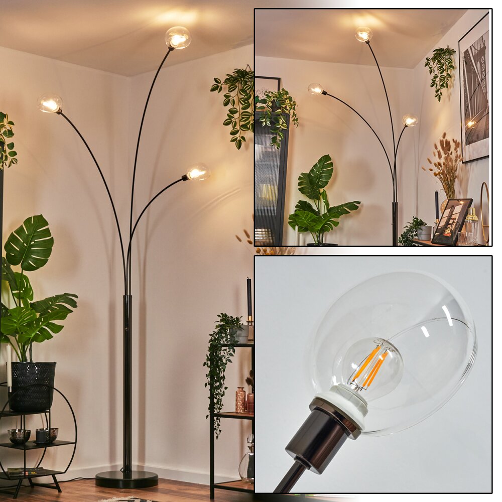 Nikkala Lampadaire Chrome, Noir, 3 lumières main product photo