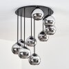 Koyoto Plafonnier, Boule lumineuse Chrome, Fumé, 9 lumières