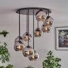 Koyoto Plafonnier, Boule lumineuse Chrome, Fumé, 9 lumières