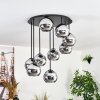 Koyoto Plafonnier, Boule lumineuse Chrome, Fumé, 9 lumières