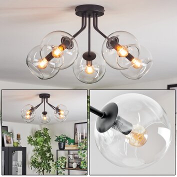 Koyoto Plafonnier, Boule lumineuse 52 cm Clair, 5 lumières