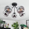 Gastor Plafonnier, Boule lumineuse 52 cm Chrome, Clair, Fumé, 5 lumières