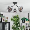 Gastor Plafonnier, Boule lumineuse 52 cm Chrome, Clair, Fumé, 5 lumières