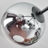 Gastor Plafonnier, Boule lumineuse 52 cm Chrome, Clair, Fumé, 5 lumières