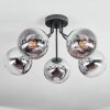 Gastor Plafonnier, Boule lumineuse 52 cm Chrome, Clair, Fumé, 5 lumières