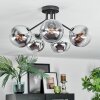 Gastor Plafonnier, Boule lumineuse 52 cm Chrome, Clair, Fumé, 5 lumières