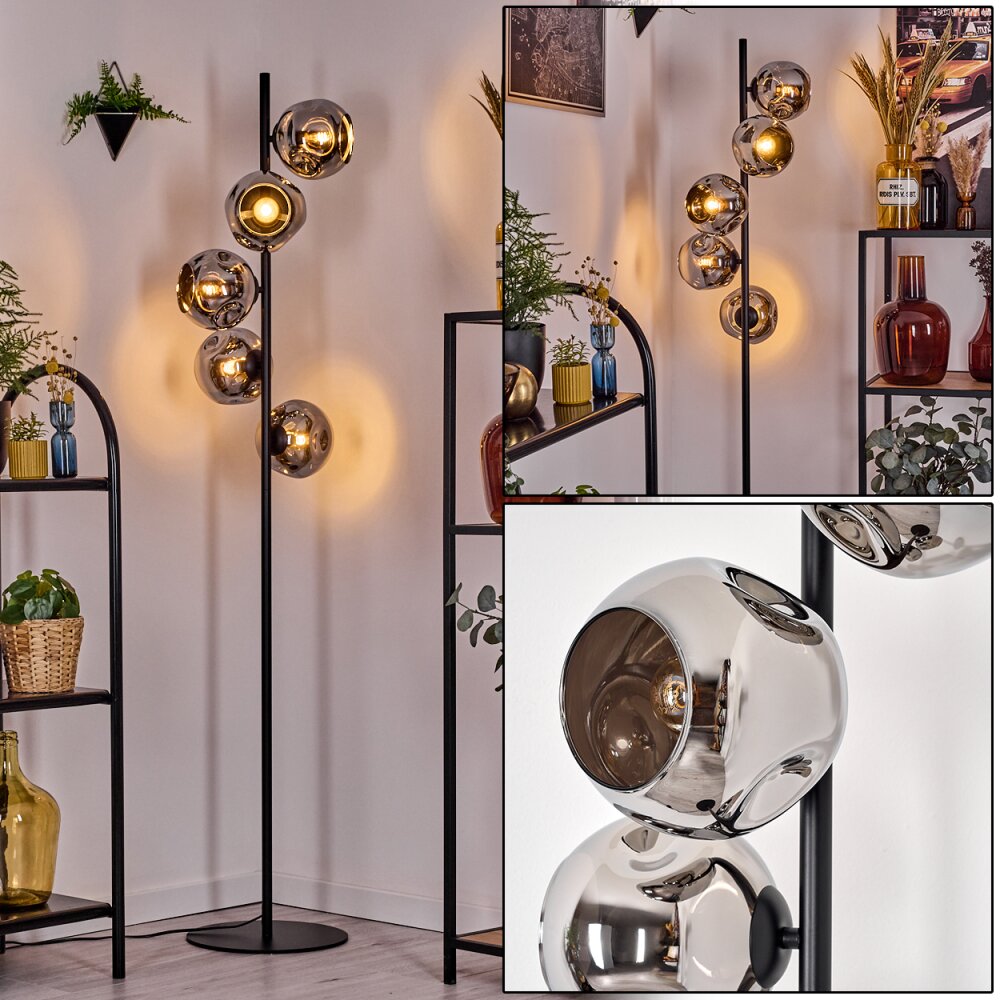 Ripoll Lampadaire Chrome, Fumé, 5 lumières main product photo