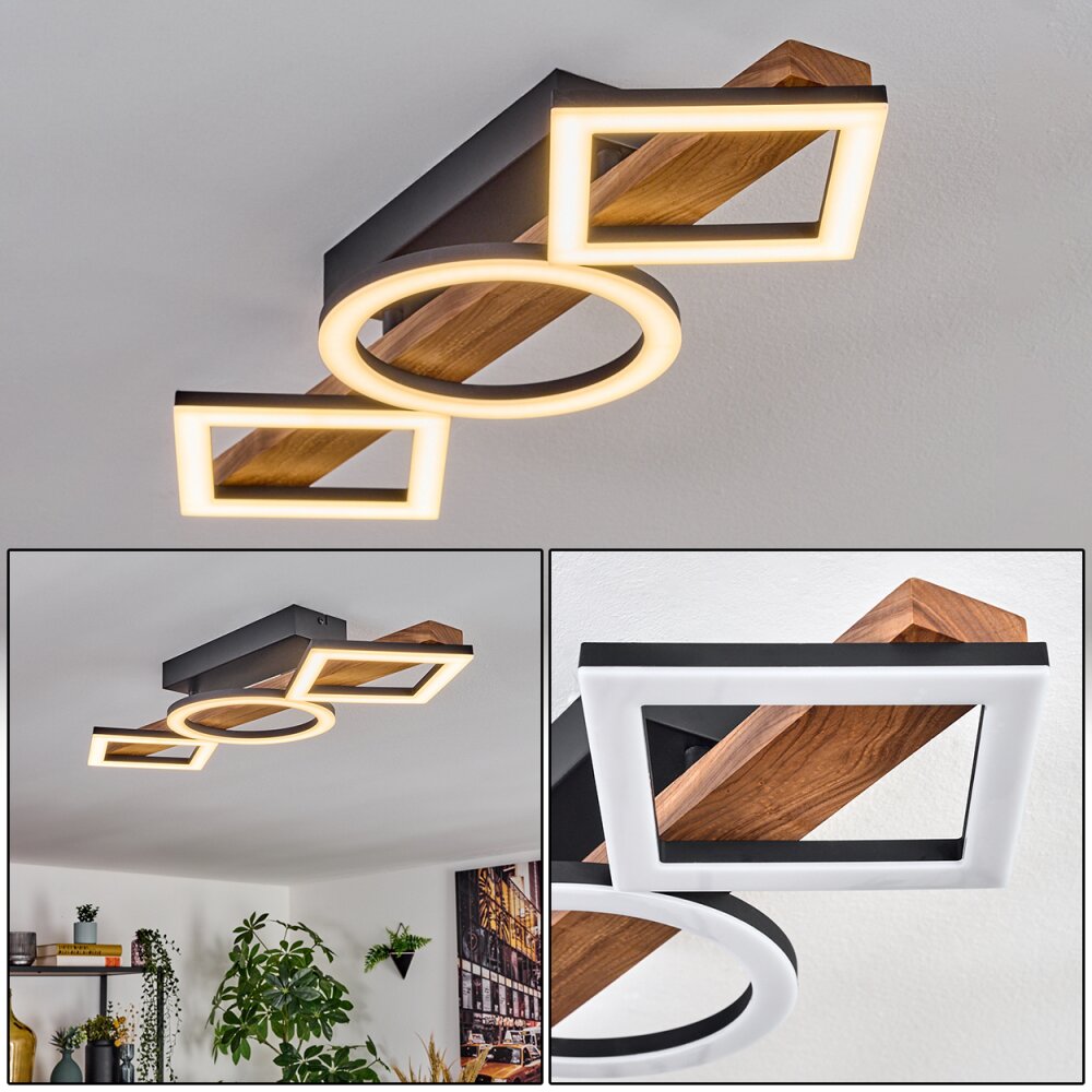 Tavon Plafonnier LED Bois foncé, Noir, 1 lumière main product photo