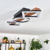 Tavon Plafonnier LED Bois foncé, Noir, 1 lumière