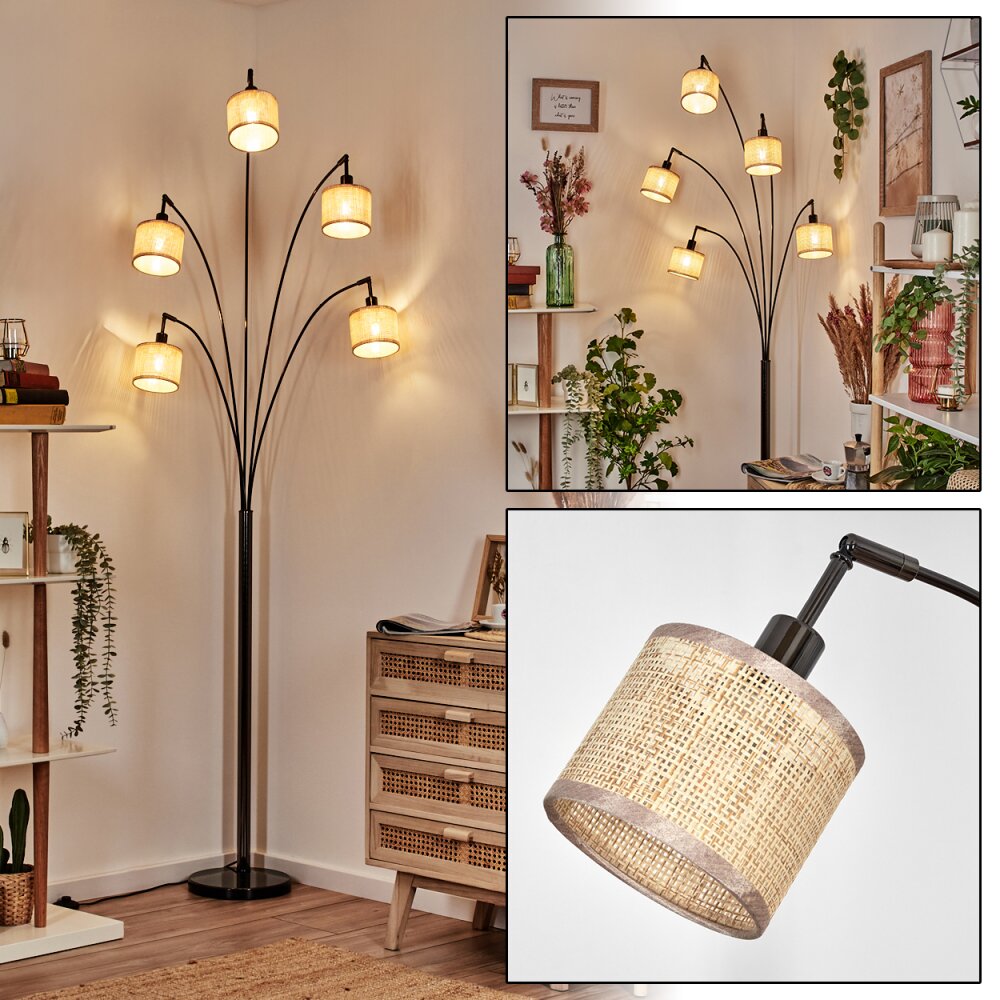 Sabadim Lampadaire Chrome, Noir, 5 lumières main product photo