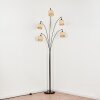 Sabadim Lampadaire Chrome, Noir, 5 lumières