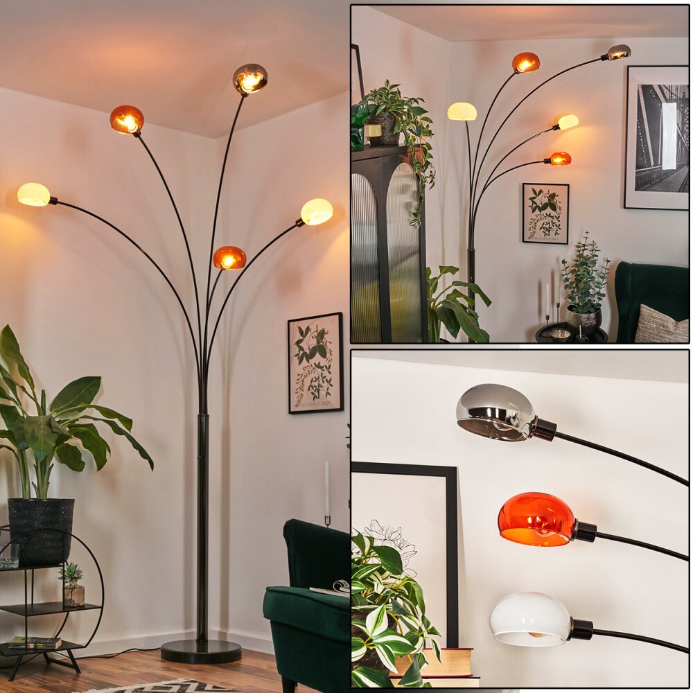 Nikkala Lampadaire Chrome, Noir, 5 lumières main product photo