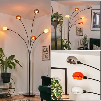 Nikkala Lampadaire Chrome, Noir, 5 lumières Nikkala Lampadaire Chrome, Noir, 5 lumières