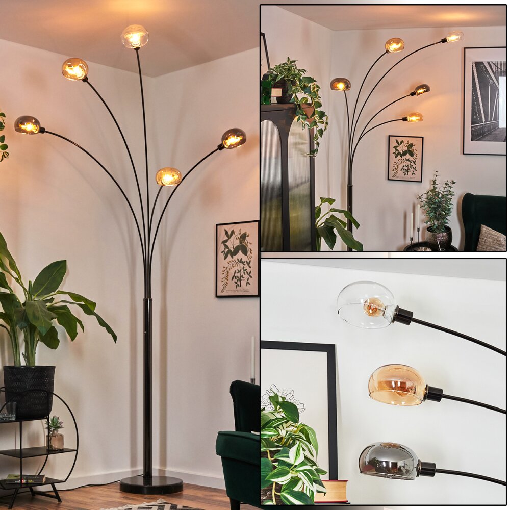 Nikkala Lampadaire Chrome, Noir, 5 lumières main product photo