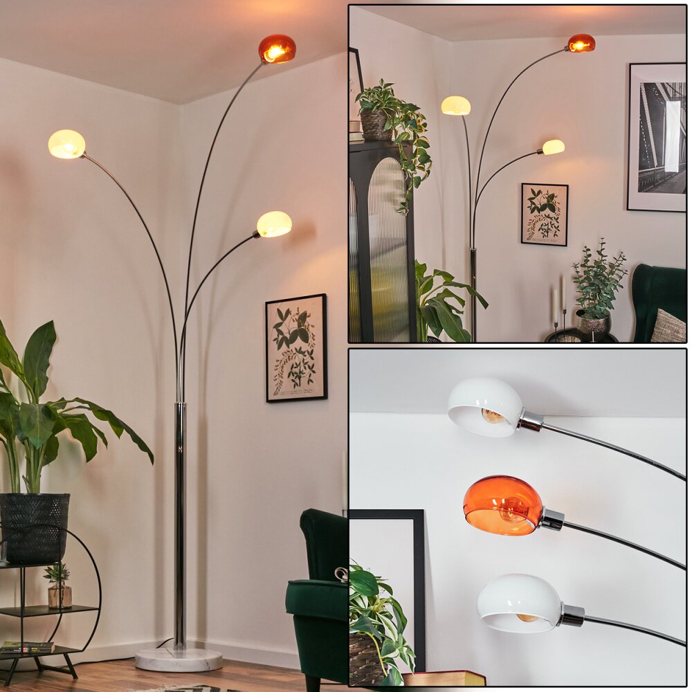 Nikkala Lampadaire Chrome, Blanc, 3 lumières main product photo