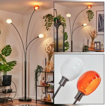 Nikkala Lampadaire Chrome, Noir, 3 lumières