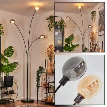 Nikkala Lampadaire Chrome, Noir, 3 lumières Nikkala Lampadaire Chrome, Noir, 3 lumières