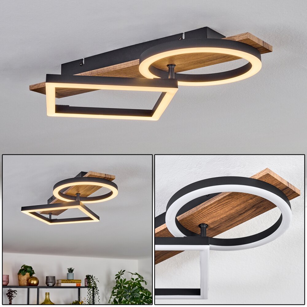 Cascada Plafonnier LED Brun, Couleur bois, Noir, 1 lumière main product photo