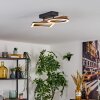 Tavon Plafonnier LED Bois foncé, Noir, 1 lumière