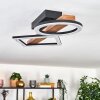Tavon Plafonnier LED Bois foncé, Noir, 1 lumière