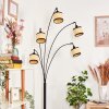 Chellas Lampadaire Noir, 5 lumières